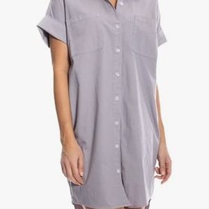 O A T NEW YORK Women's Luxury Clothing Short Sleeve Oversized Shirt Dress